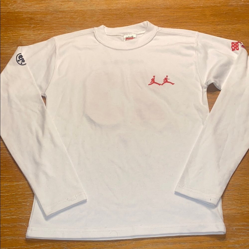 Anvil White T-Shirt with Red Logo